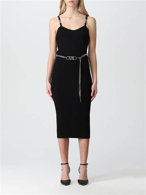 michael kors black dress with silver chain|Michael Kors long black dresses.